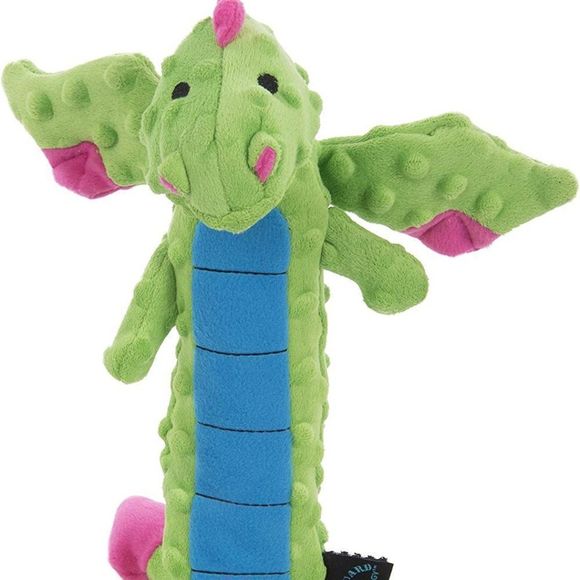 goDog Skinny Dragons Squeaker Plush Pet Toy for Dogs & Puppies, Soft & Durable, - Picture 4 of 9